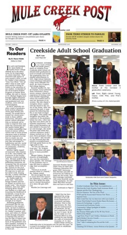 November 2018 Mule Creek Post front page