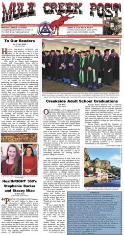 December 2019 Mule Creek Post front page