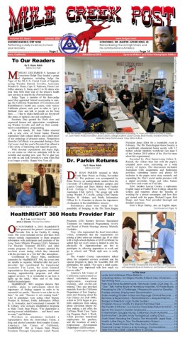 January 2020 Mule Creek Post front page