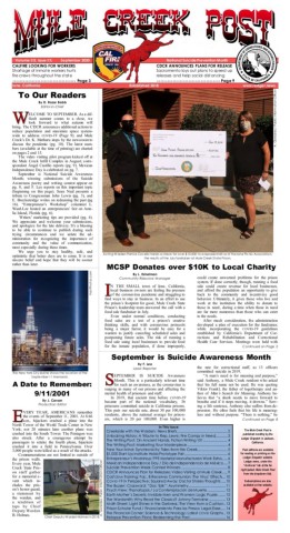 September 2020 Mule Creek Post front page
