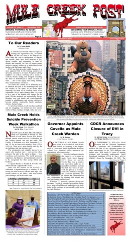 November 2020 Mule Creek Post front page