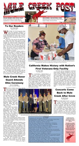 September 2021 Mule Creek Post front page