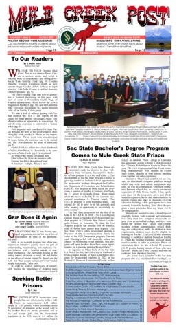 October 2021 Mule Creek Post front page