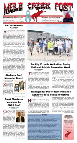 November 2021 Mule Creek Post front page