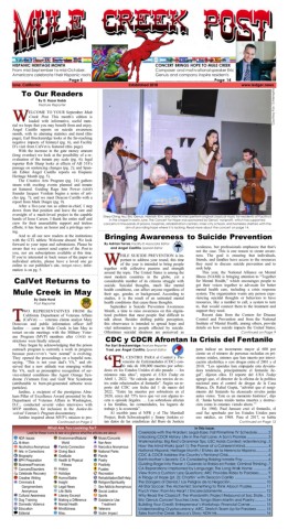 September 2022 Mule Creek Post front page