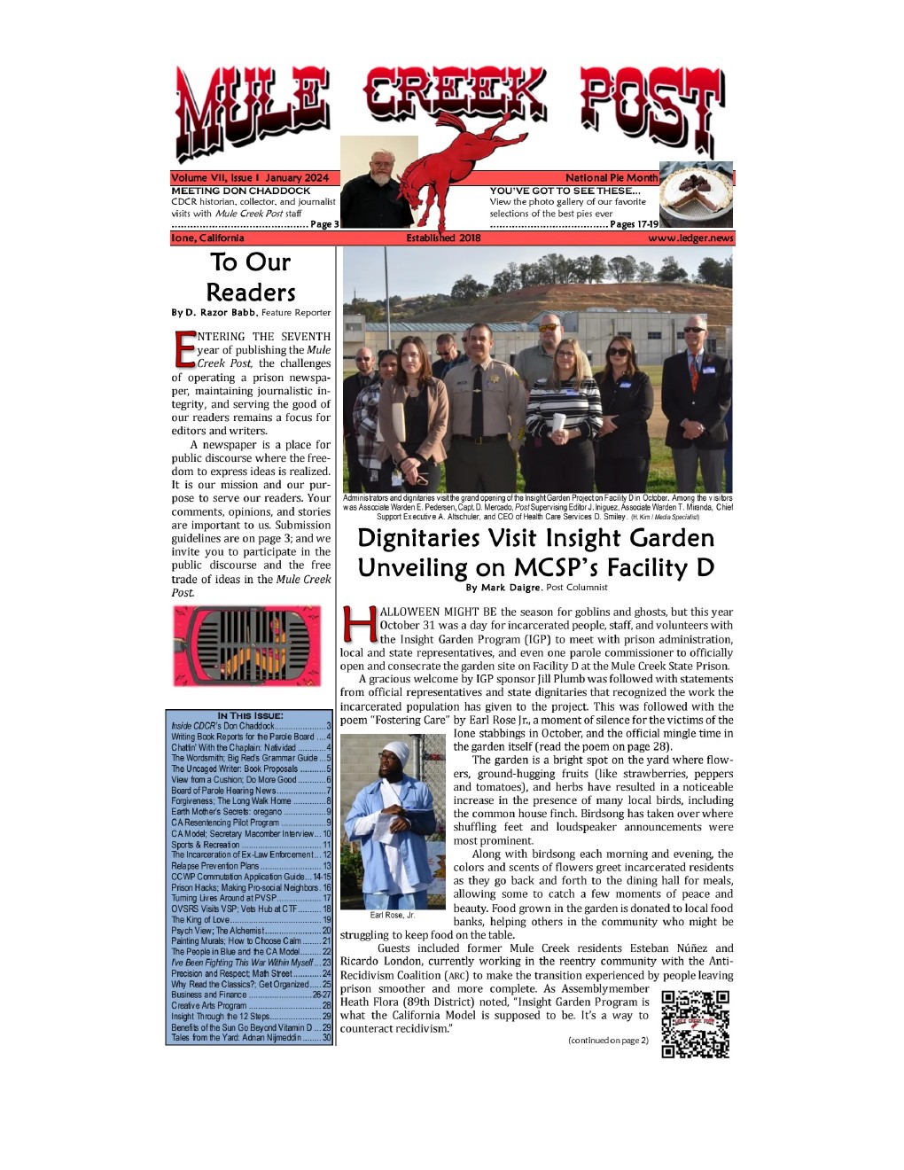 January 2024 Mule Creek Post front page