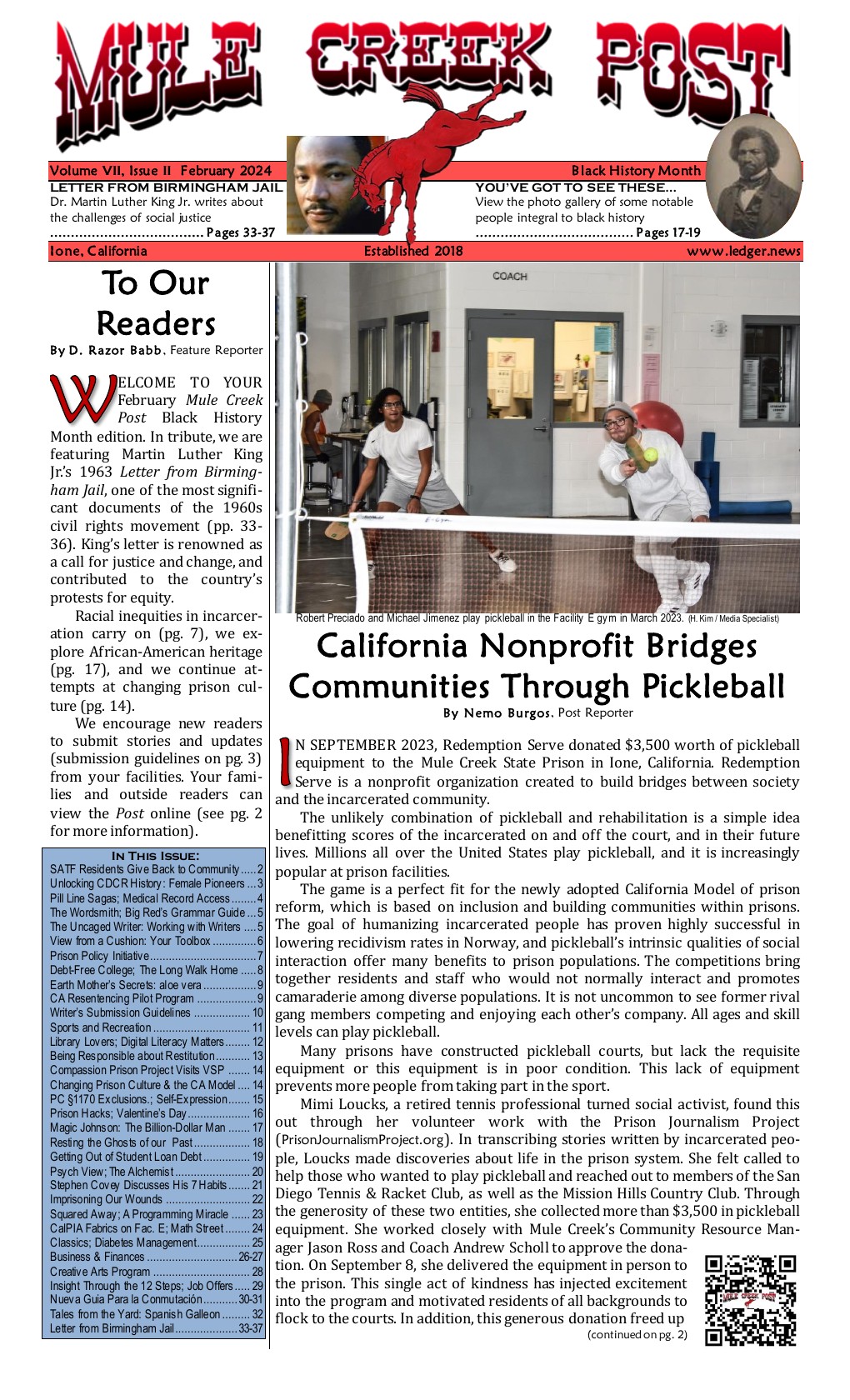 February 2024 Mule Creek Post front page