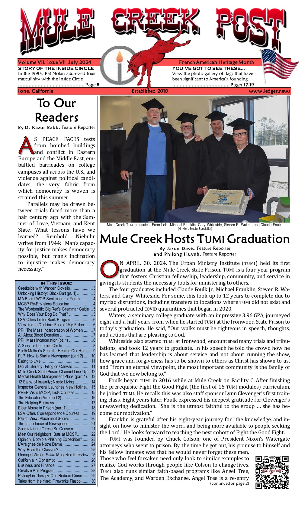 July 2024 Mule Creek Post front page