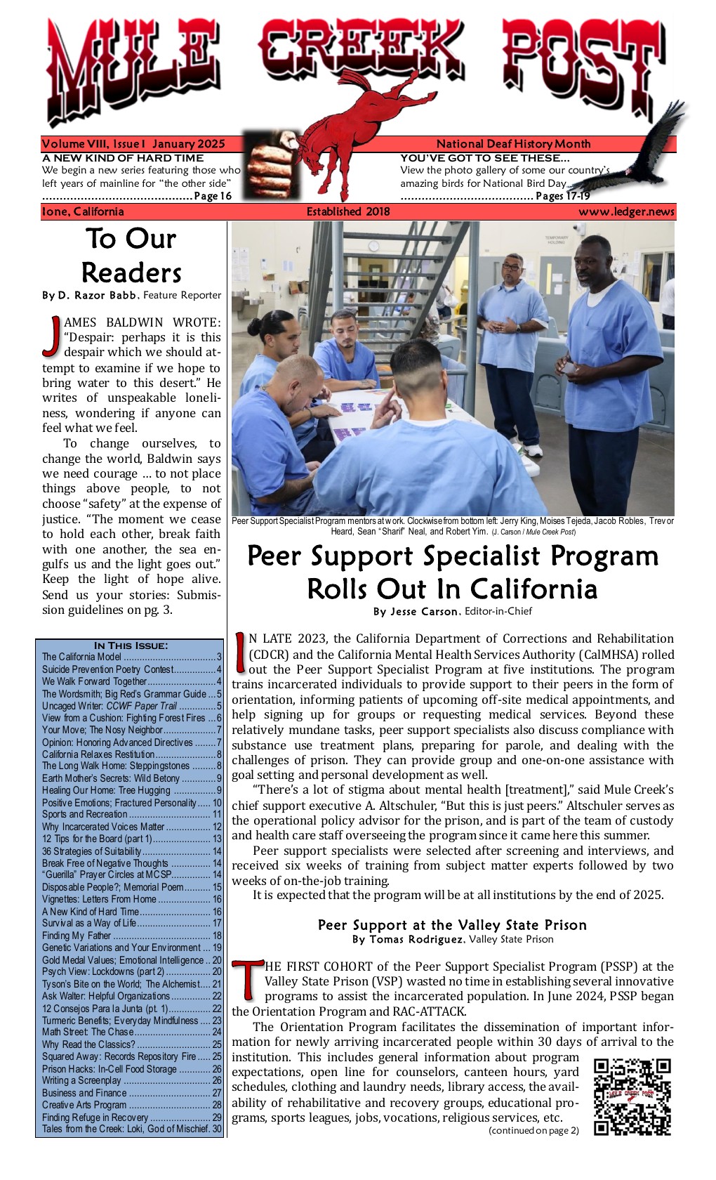 January 2025 Mule Creek Post front page