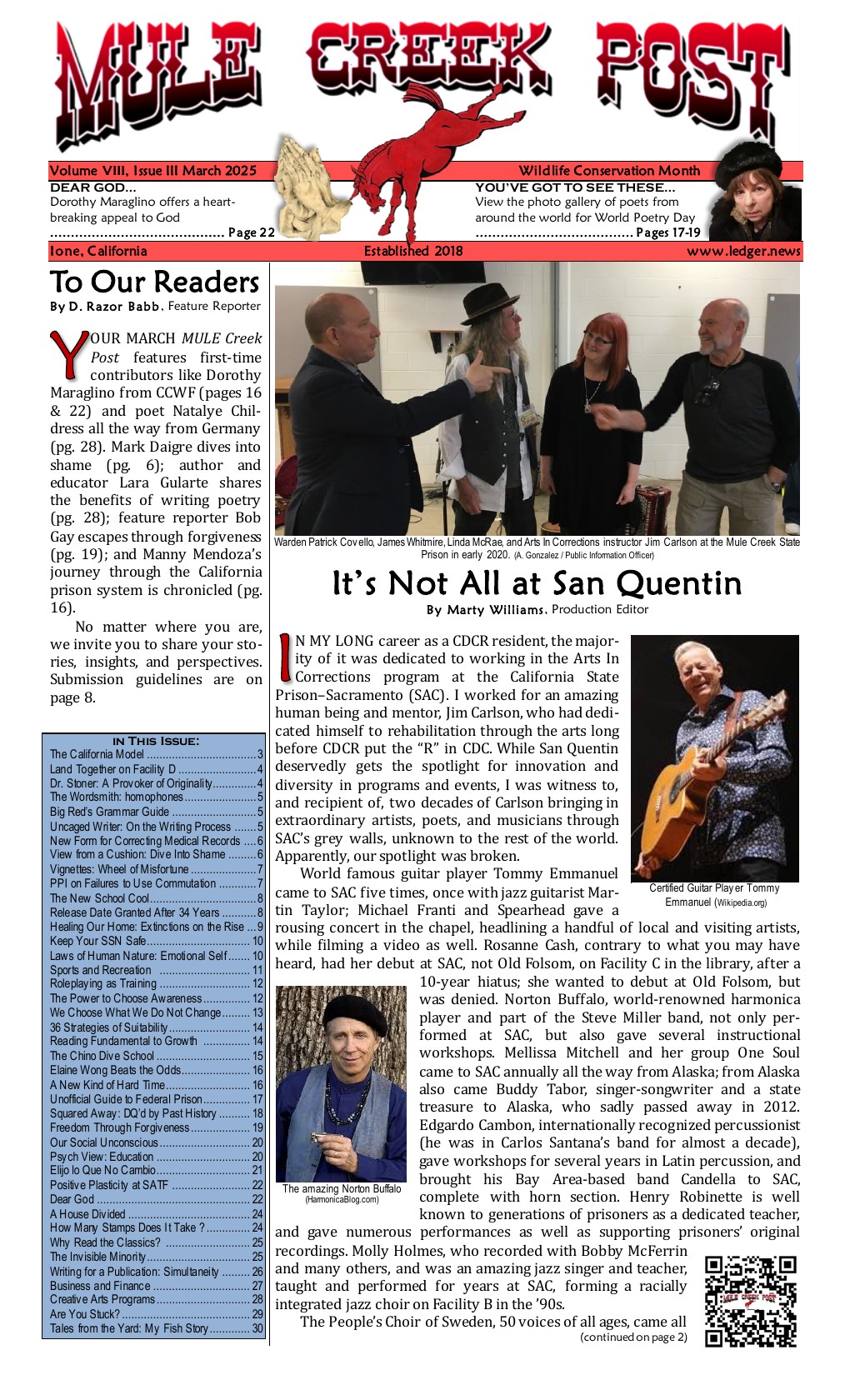 March 2025 Mule Creek Post front page