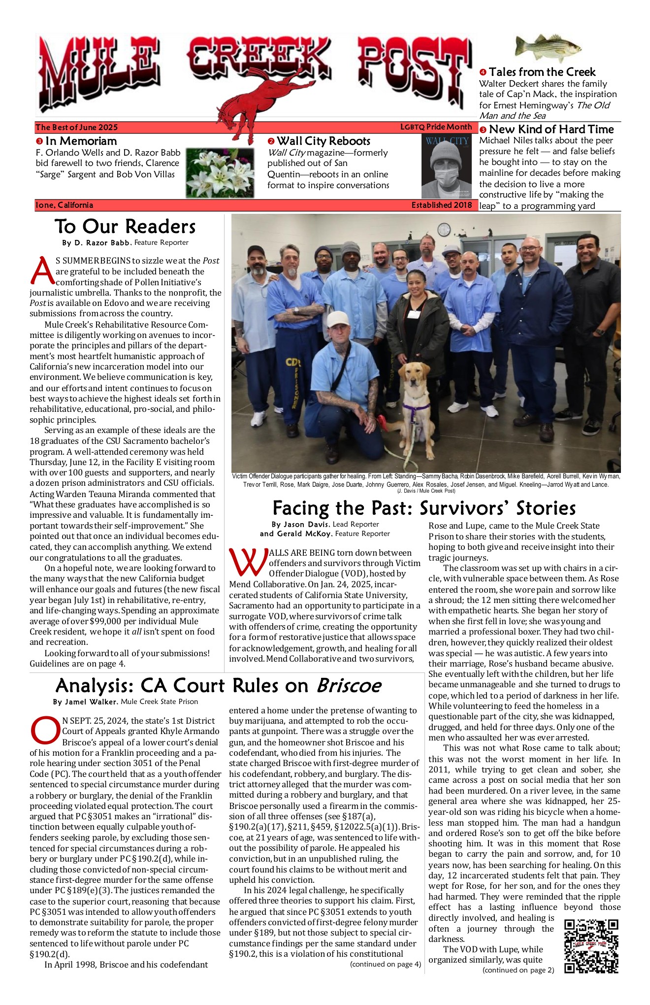 June 2025 Mule Creek Post front page