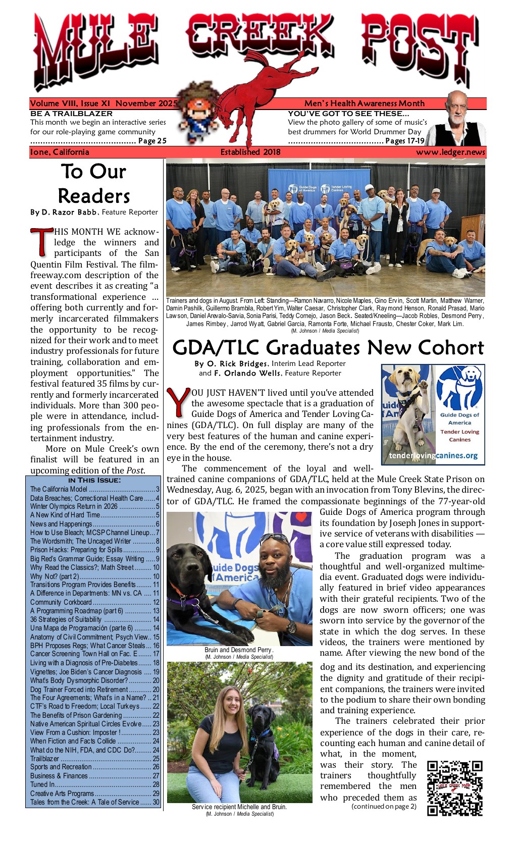 November 2025 Mule Creek Post front page